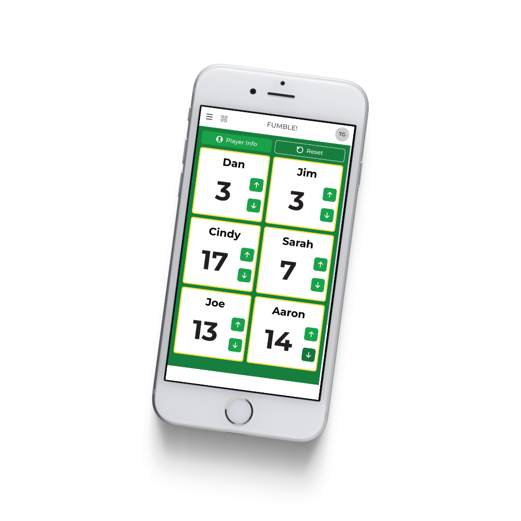 FUMBLE mobile app screen